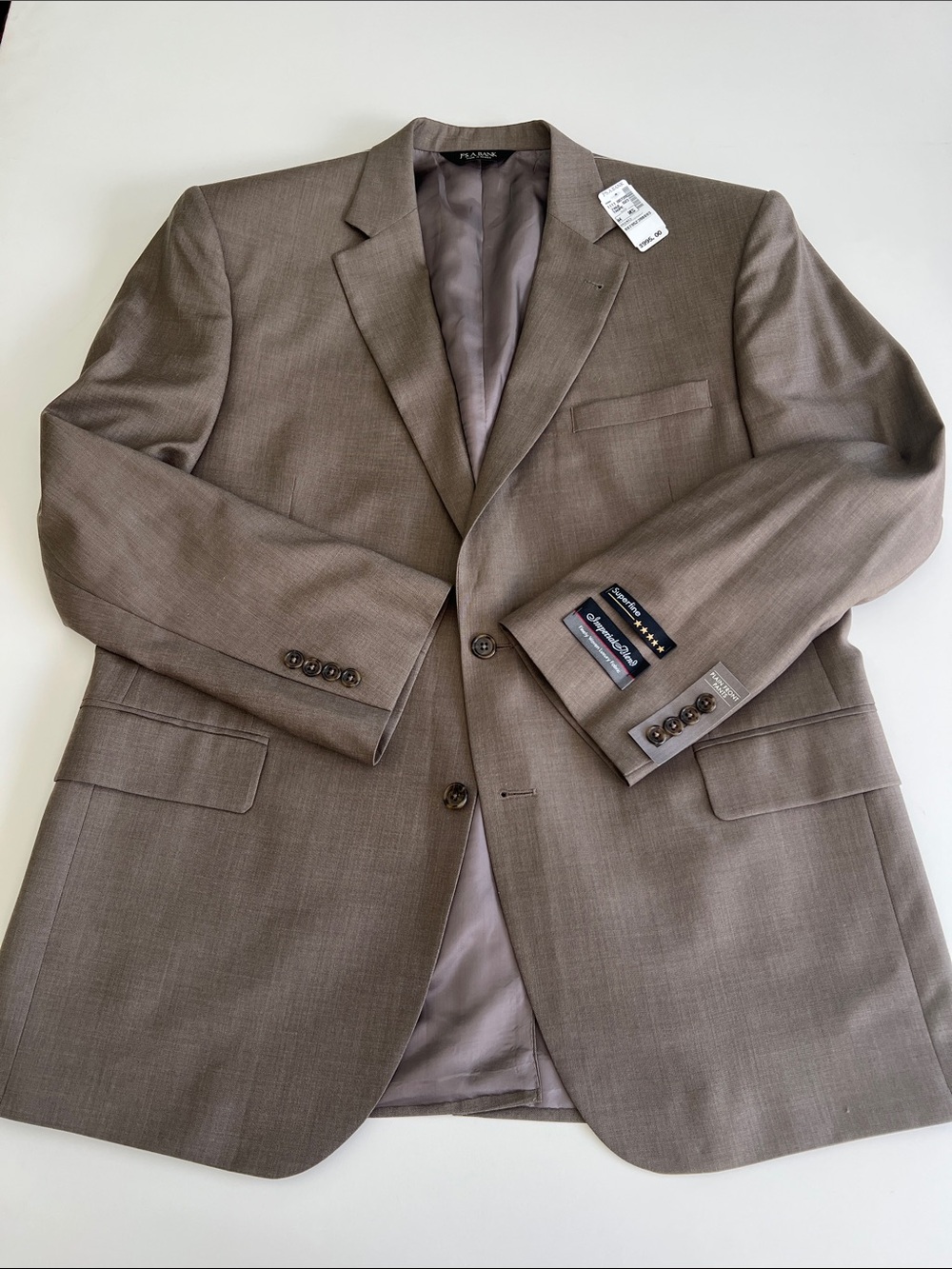 NWT. Wool & Silk High Quality Taupe Men's Blazer